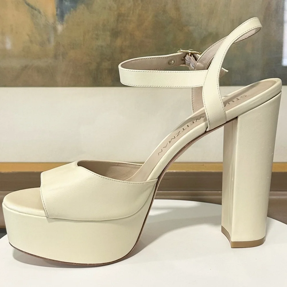 🌹STUART WEITZMAN🌹 Ryder Ankle-Buckle Platform Sandals Size: 11.5 - Picture 3 of 16